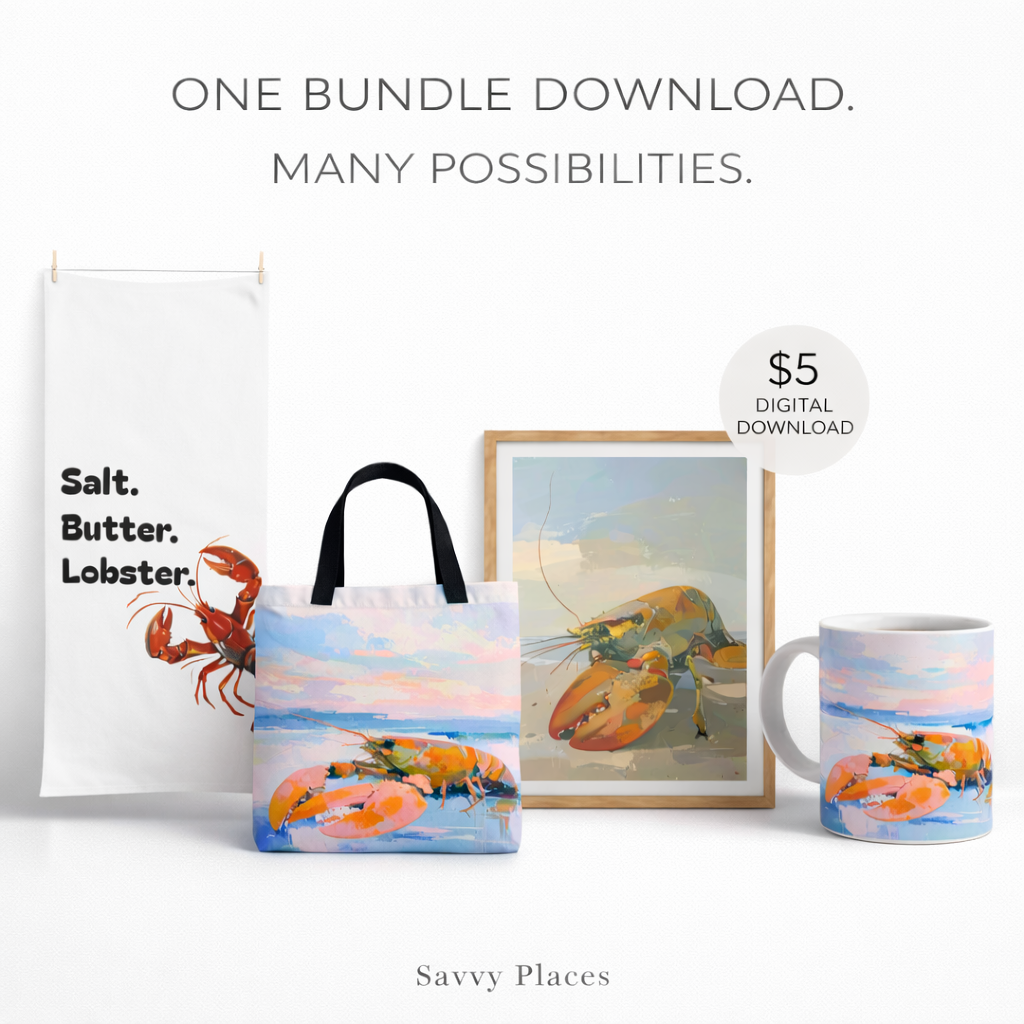 Five Creative Ways to Use a Lobster Digital Download (Coastal Wall Art + Kitchen Decor Ideas)