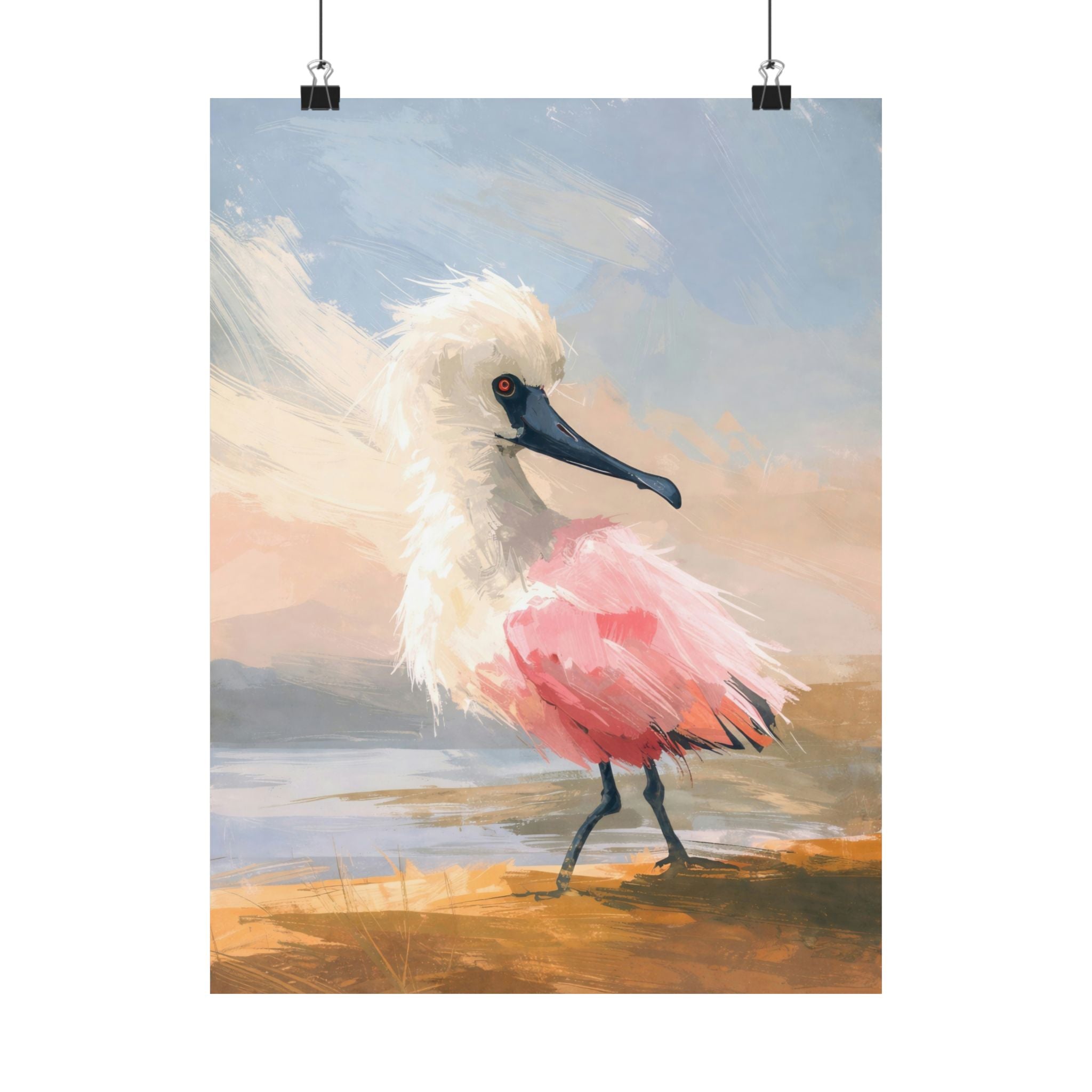 Coastal Wall Art Set of 3 Printable | Pink Seabird Gallery Wall Download | Beach House Living Room Decor | Large Coastal Triptych Digital Art up to 40 Inches