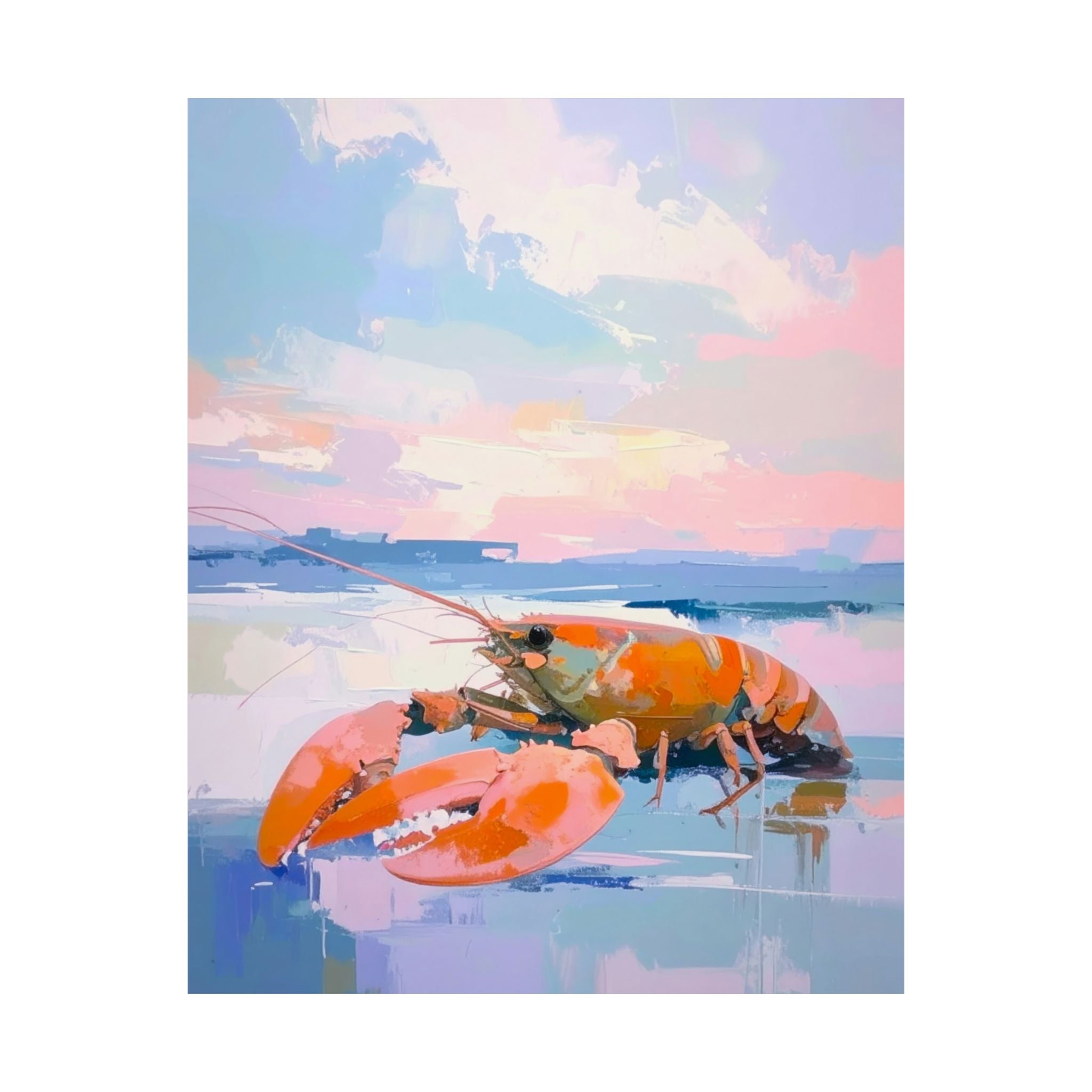 Lobster Wall Art Bundle (Set of 4) – Coastal Maine Kitchen Decor – Printable Download – Red Lobster Beach Prints – 2:3 3:4 4:5 5:7 Ratios