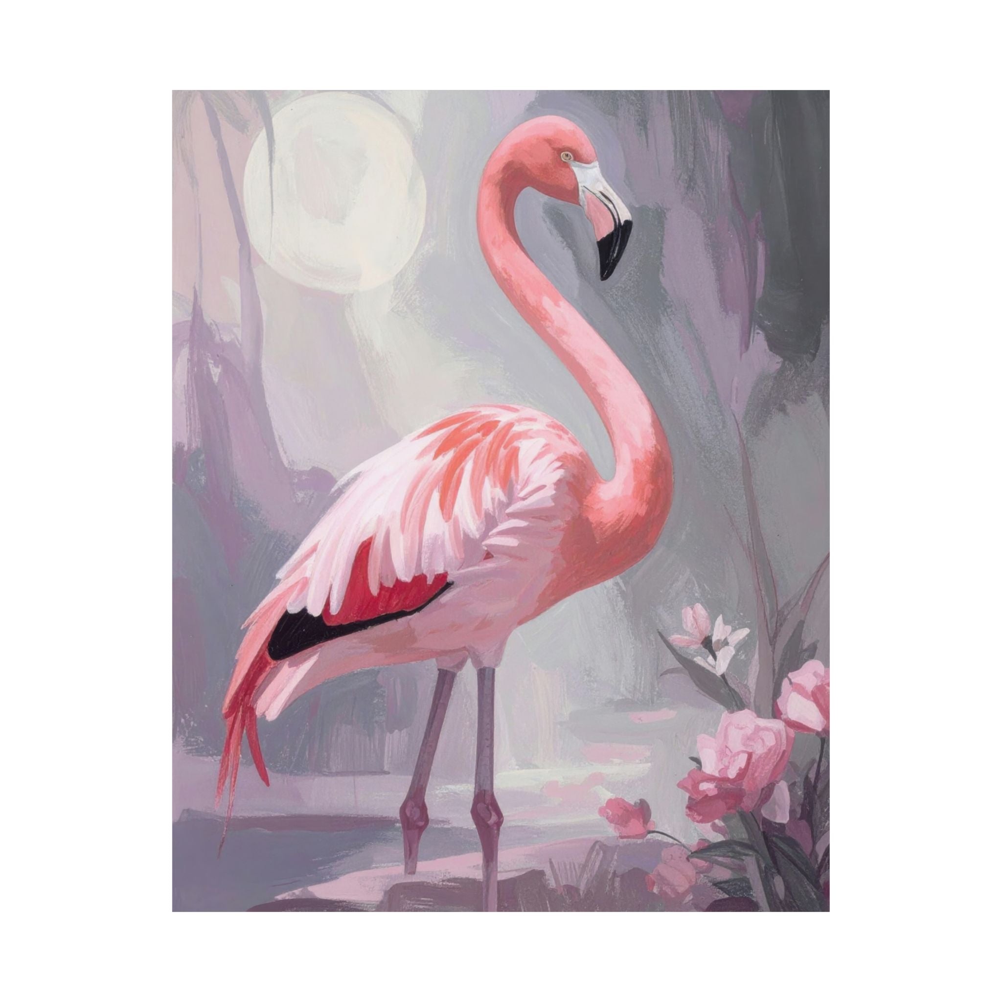 Pink Flamingo Wall Art Digital Download – Coastal Girls Bedroom Printable – Baby Girl Nursery Flamingo Art – Instant Download Wall Decor