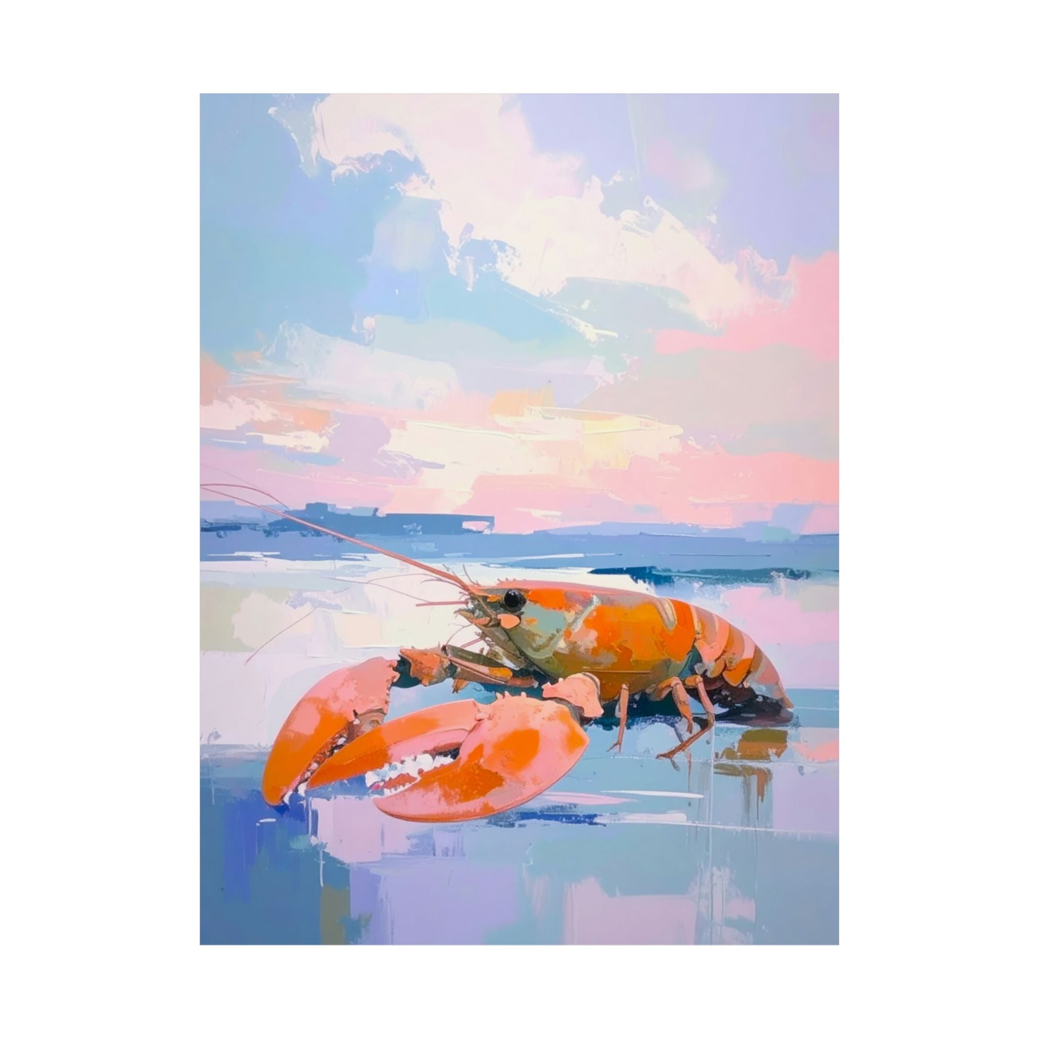 Lobster Wall Art Bundle (Set of 4) – Coastal Maine Kitchen Decor – Printable Download – Red Lobster Beach Prints – 2:3 3:4 4:5 5:7 Ratios