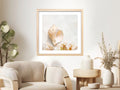 Neutral seashell painting wall art in soft coastal tones