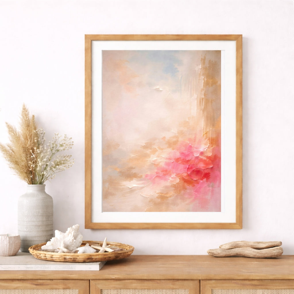 Coastal Wall Art Set of 3 Printable | Pink Seabird Gallery Wall Download | Beach House Living Room Decor | Large Coastal Triptych Digital Art up to 40 Inches