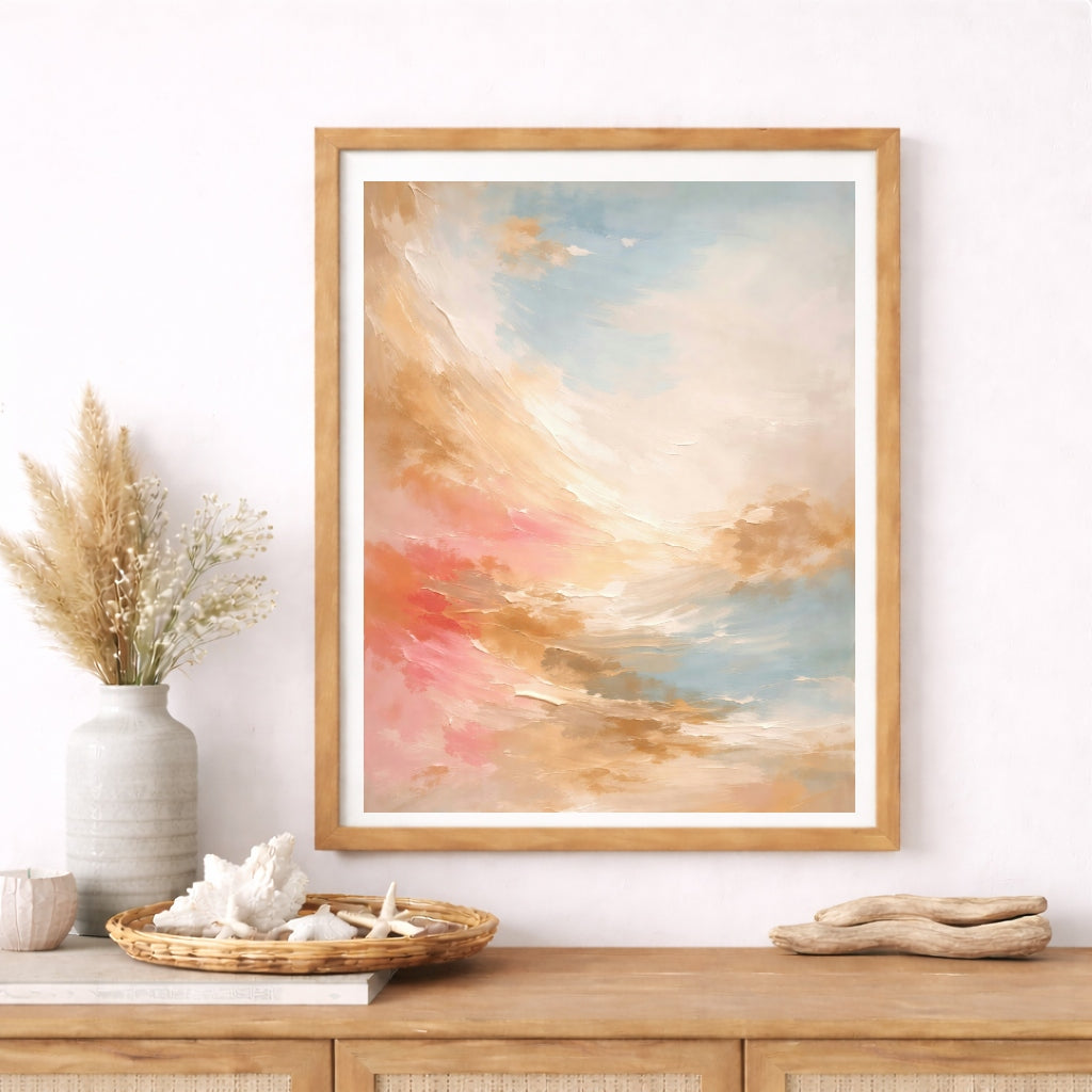 Coastal Wall Art Set of 3 Printable | Pink Seabird Gallery Wall Download | Beach House Living Room Decor | Large Coastal Triptych Digital Art up to 40 Inches