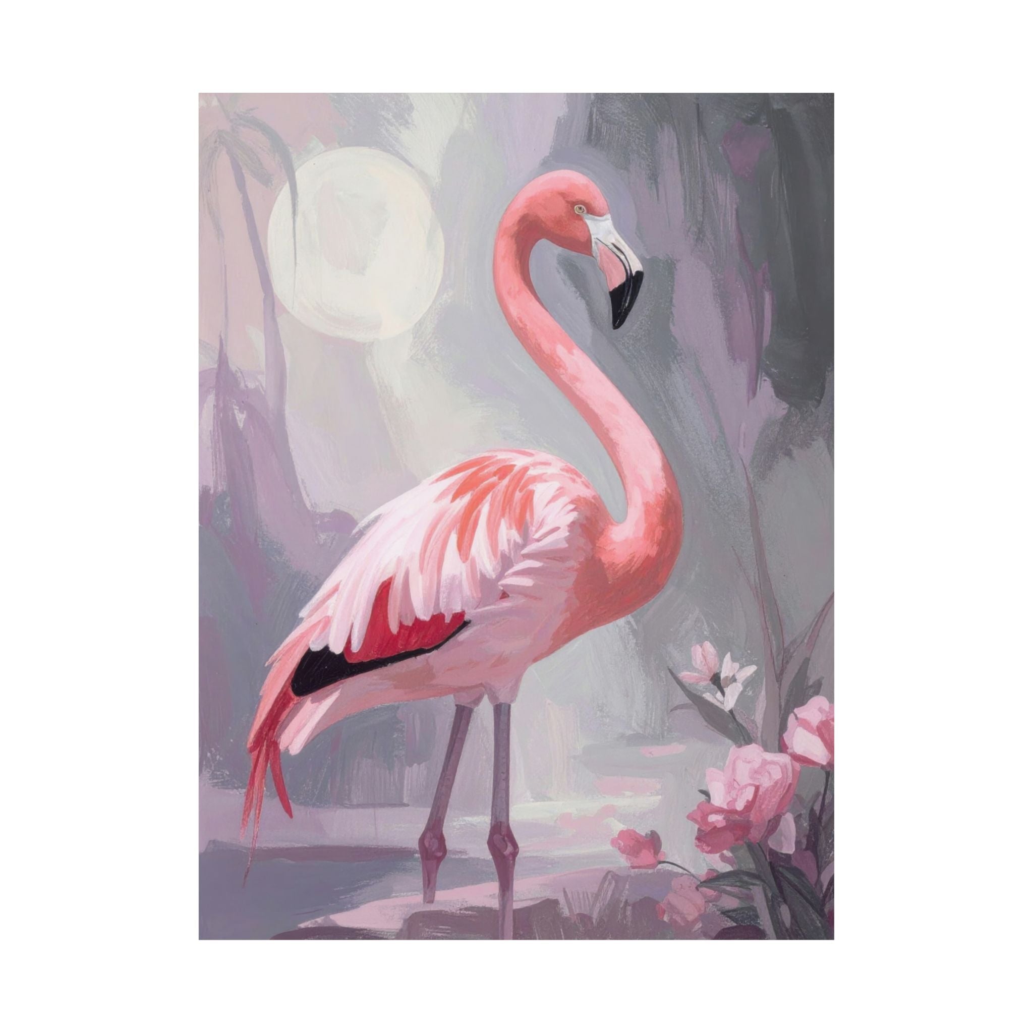 Pink Flamingo Wall Art Digital Download – Coastal Girls Bedroom Printable – Baby Girl Nursery Flamingo Art – Instant Download Wall Decor
