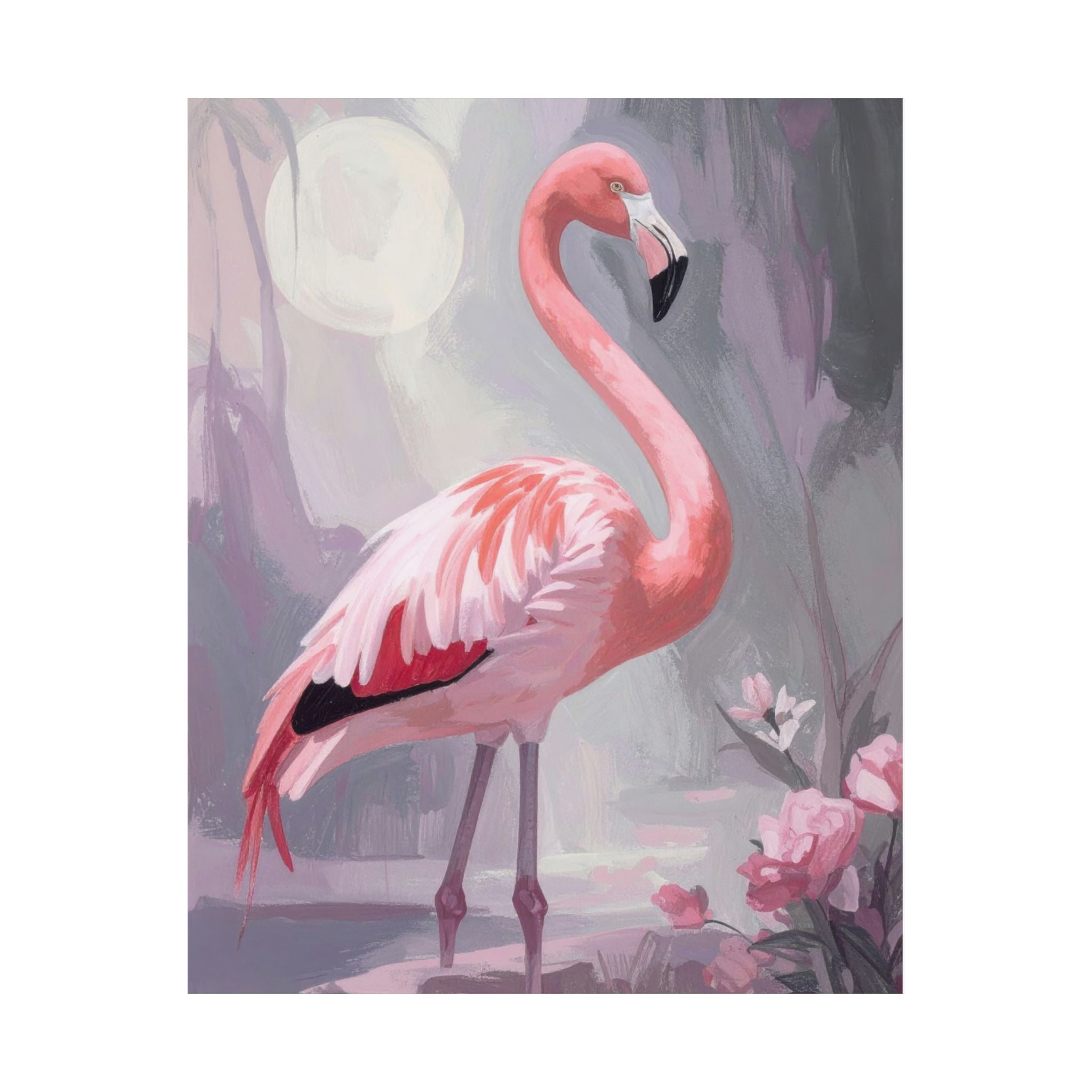 Pink Flamingo Wall Art Digital Download – Coastal Girls Bedroom Printable – Baby Girl Nursery Flamingo Art – Instant Download Wall Decor