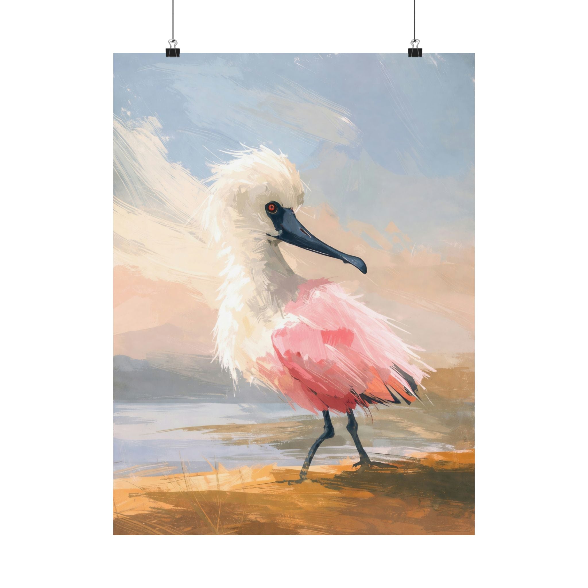 Coastal Wall Art Set of 3 Printable | Pink Seabird Gallery Wall Download | Beach House Living Room Decor | Large Coastal Triptych Digital Art up to 40 Inches