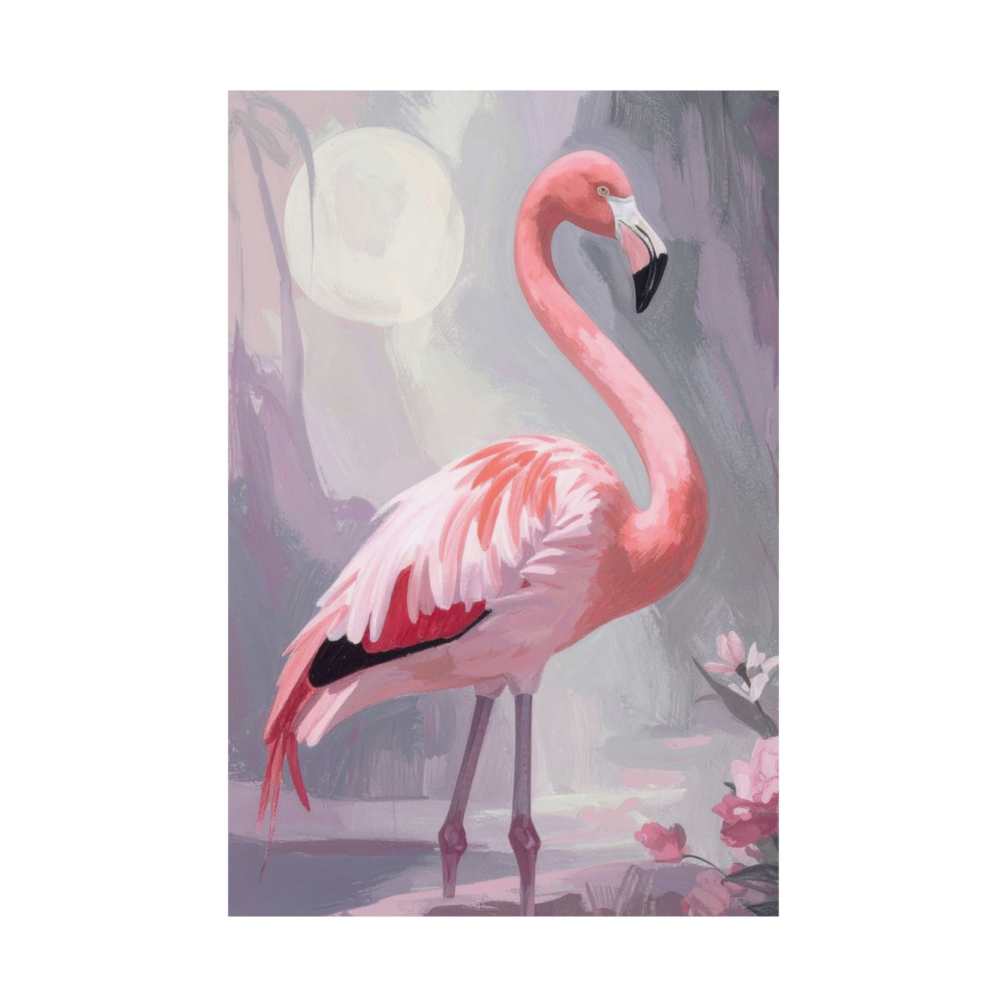 Pink Flamingo Wall Art Digital Download – Coastal Girls Bedroom Printable – Baby Girl Nursery Flamingo Art – Instant Download Wall Decor