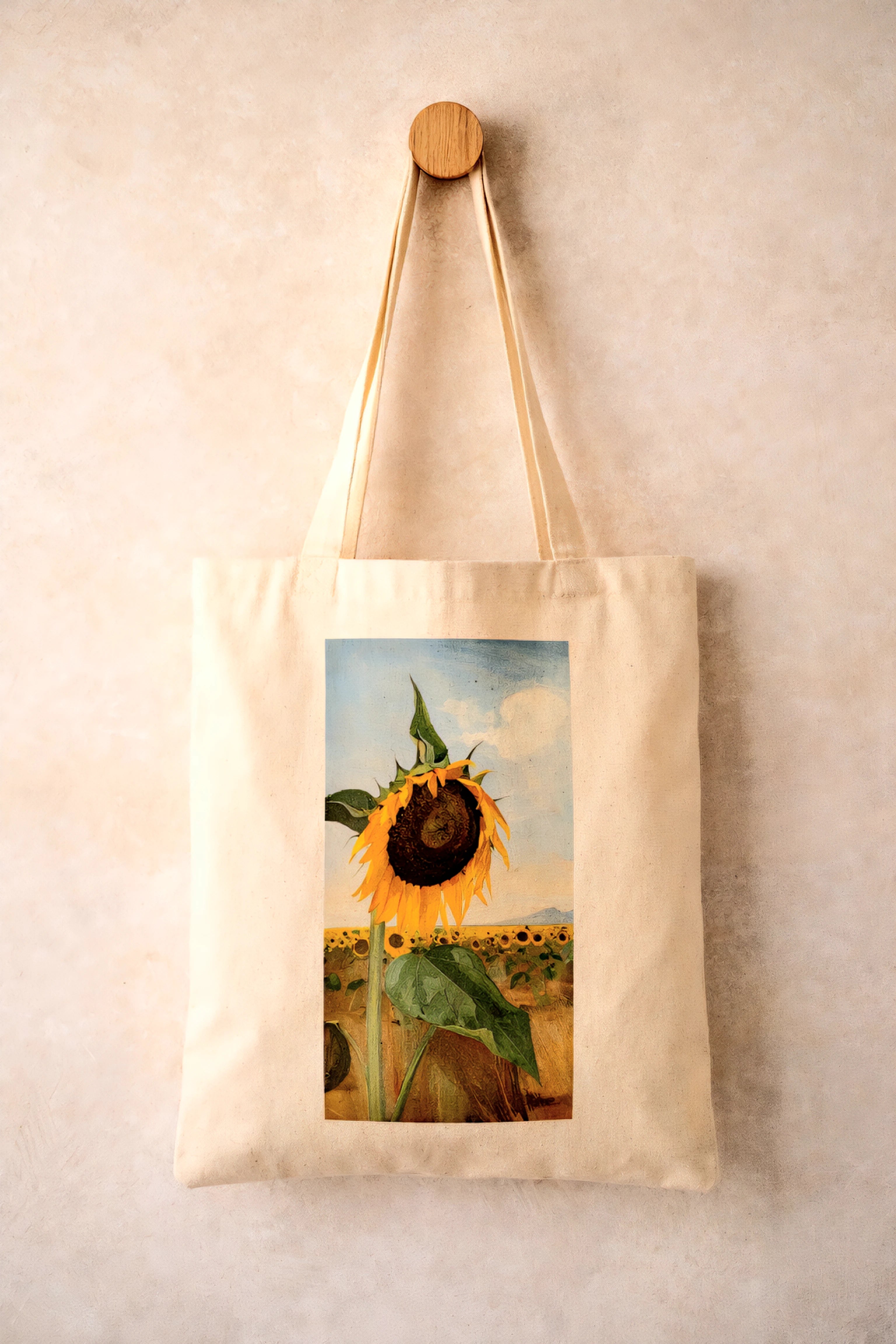 Sunflower digital file used to produce a tote bag