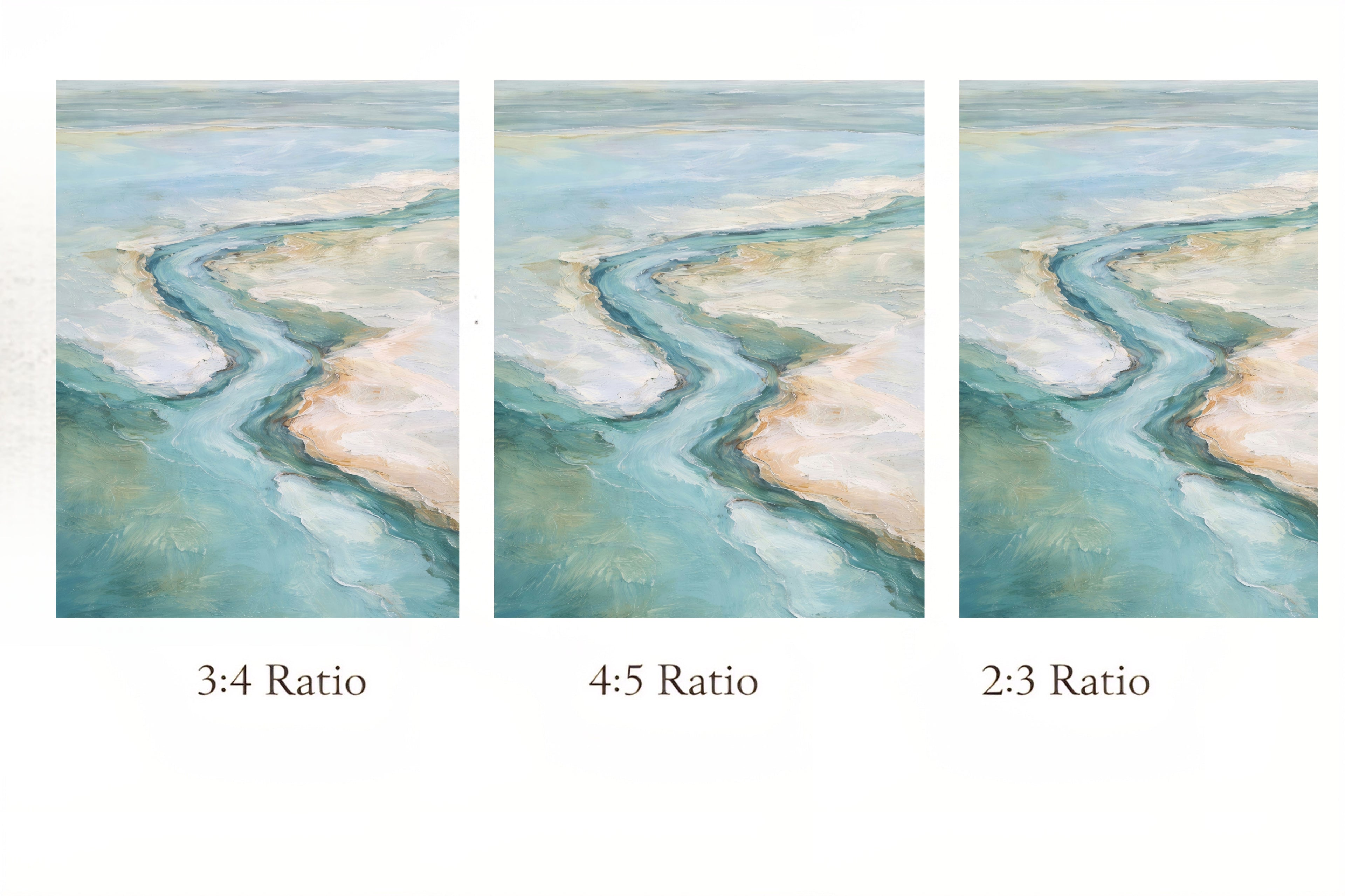 Ratio chart for digital art tidal creek