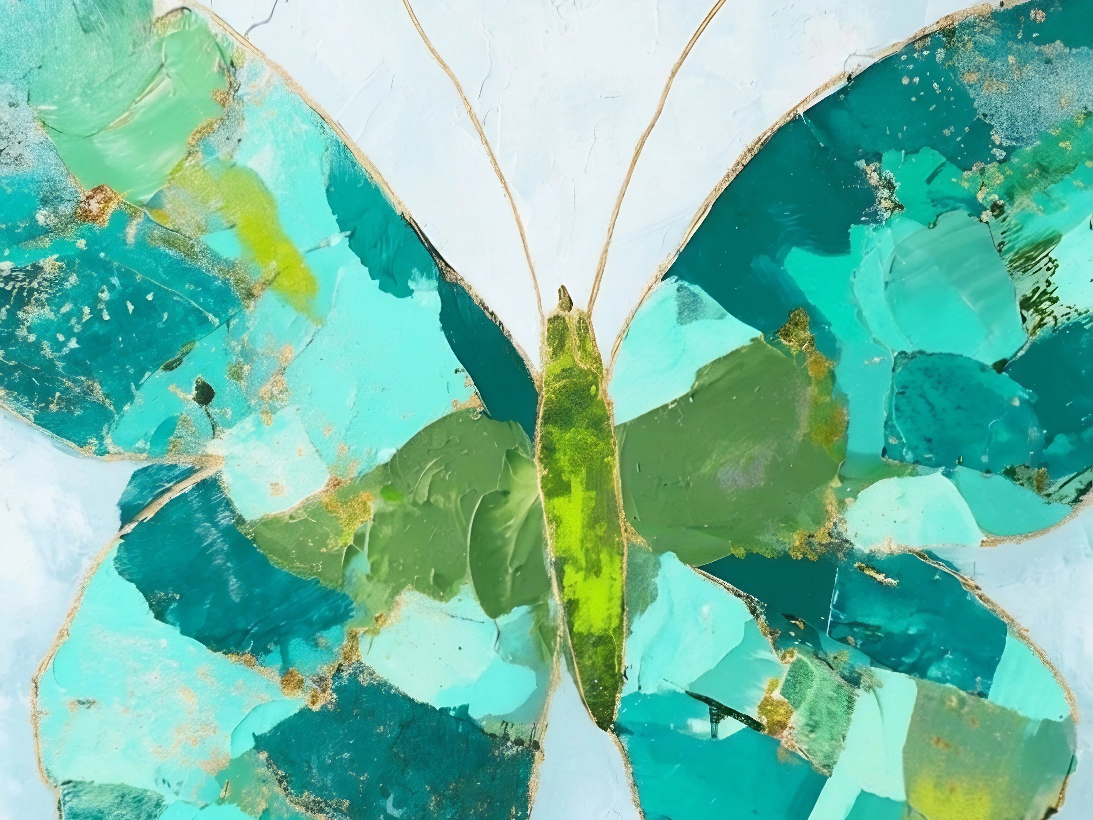 coastal butterfly abstract wall art printable in teal green and gold accents, modern beach house decor print for gallery wall set digital download
