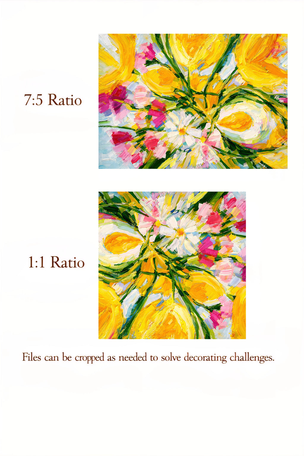 Two floral images with different aspect ratios on a white background.