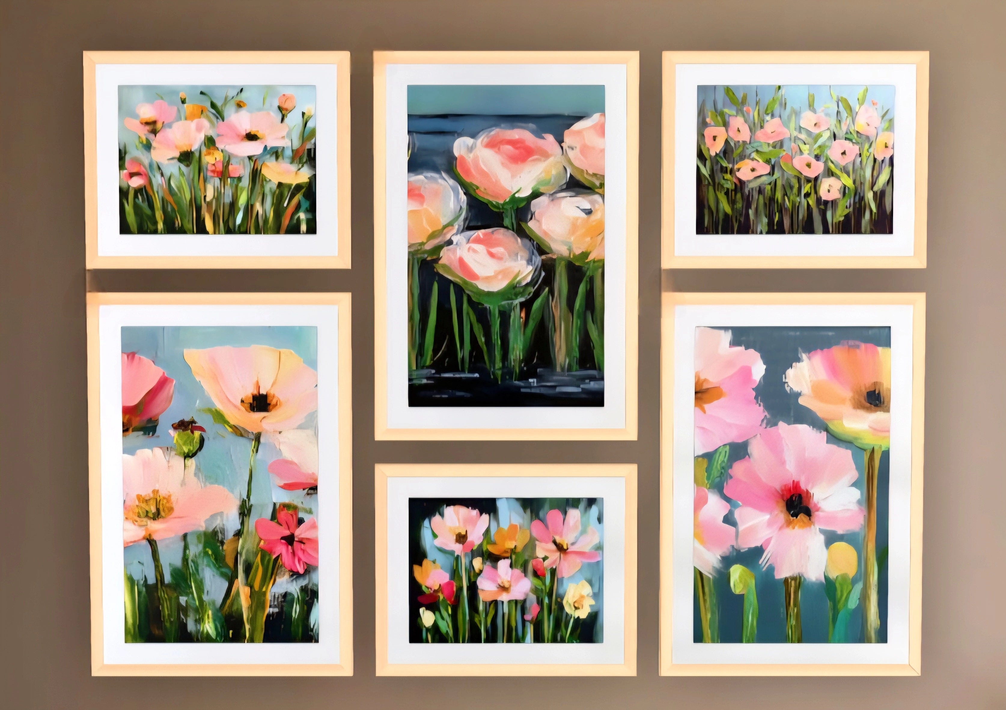 Easy Gallery Wall Set Bundle Printable Art  | 9 Floral Prints