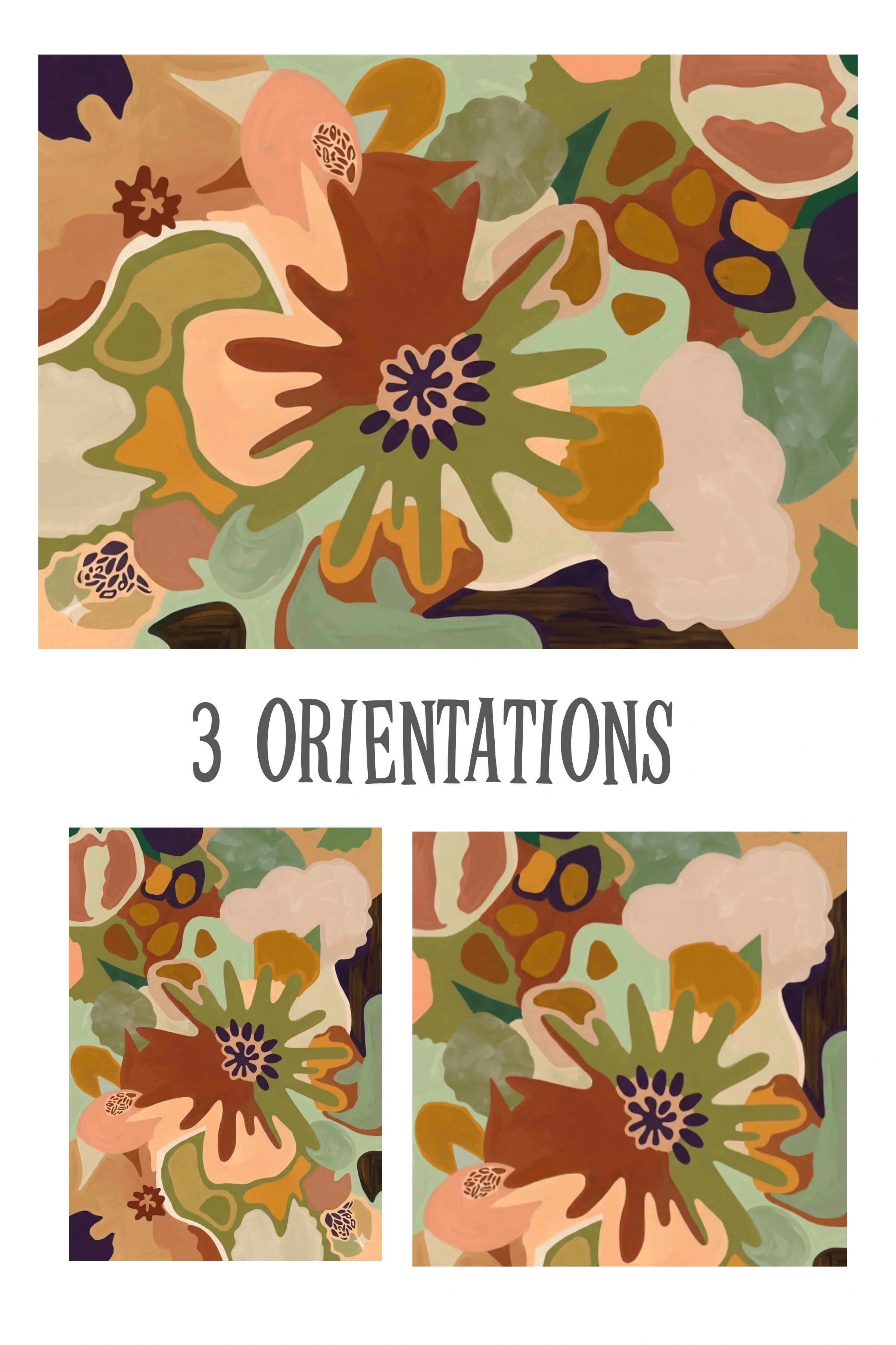 Floral patterned cover with '3 Orientations' text on a white background