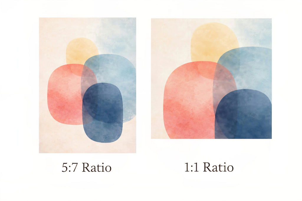 Two abstract art pieces with different aspect ratios on a white background