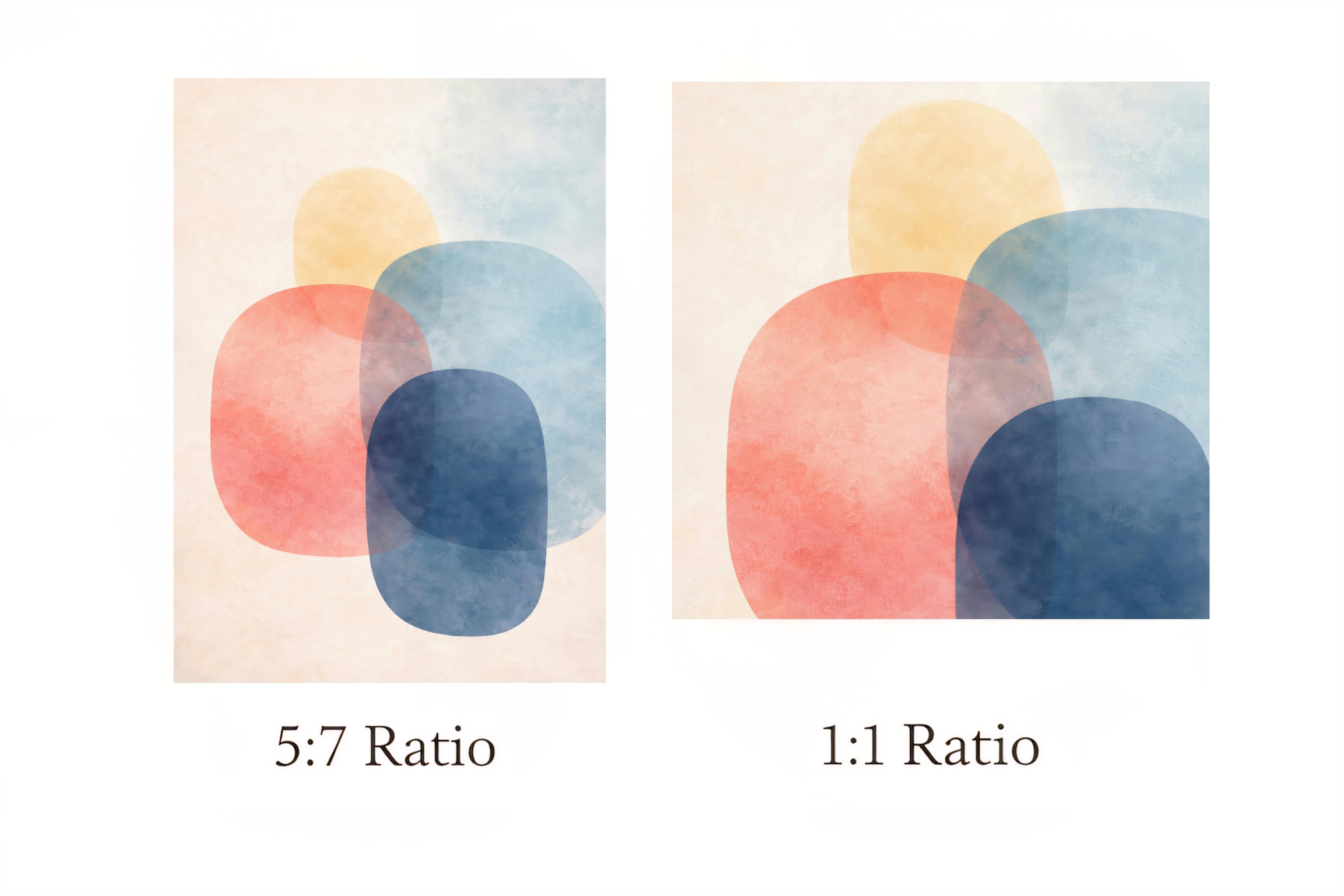 Two abstract art pieces with different aspect ratios on a white background