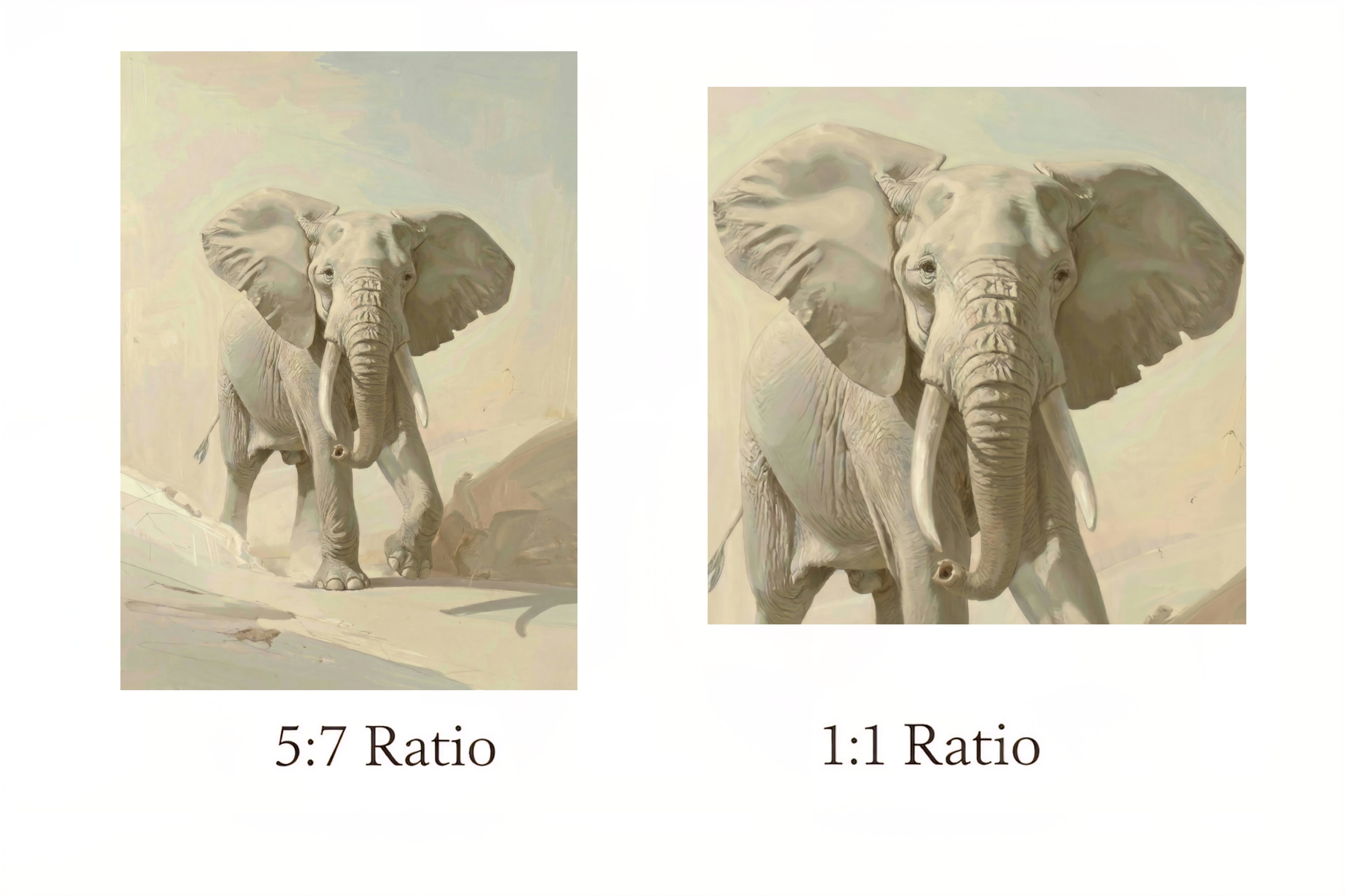 Elephant Wall Art Printable Neutral Wildlife Wall Art Digital Download | Large Art for Living Room | Oversized Statement Animal Art | Above Sofa Wall Decor