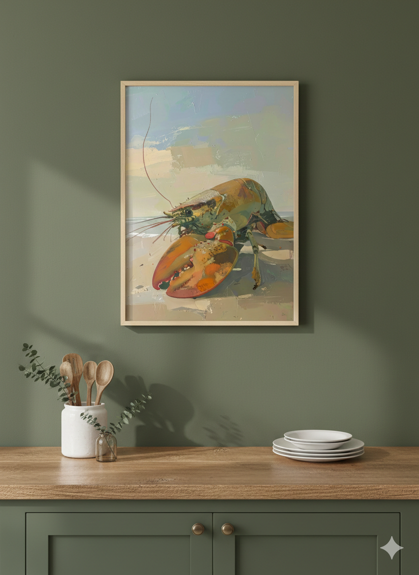 Lobster Wall Art Bundle (Set of 4) – Coastal Maine Kitchen Decor – Printable Download – Red Lobster Beach Prints – 2:3 3:4 4:5 5:7 Ratios