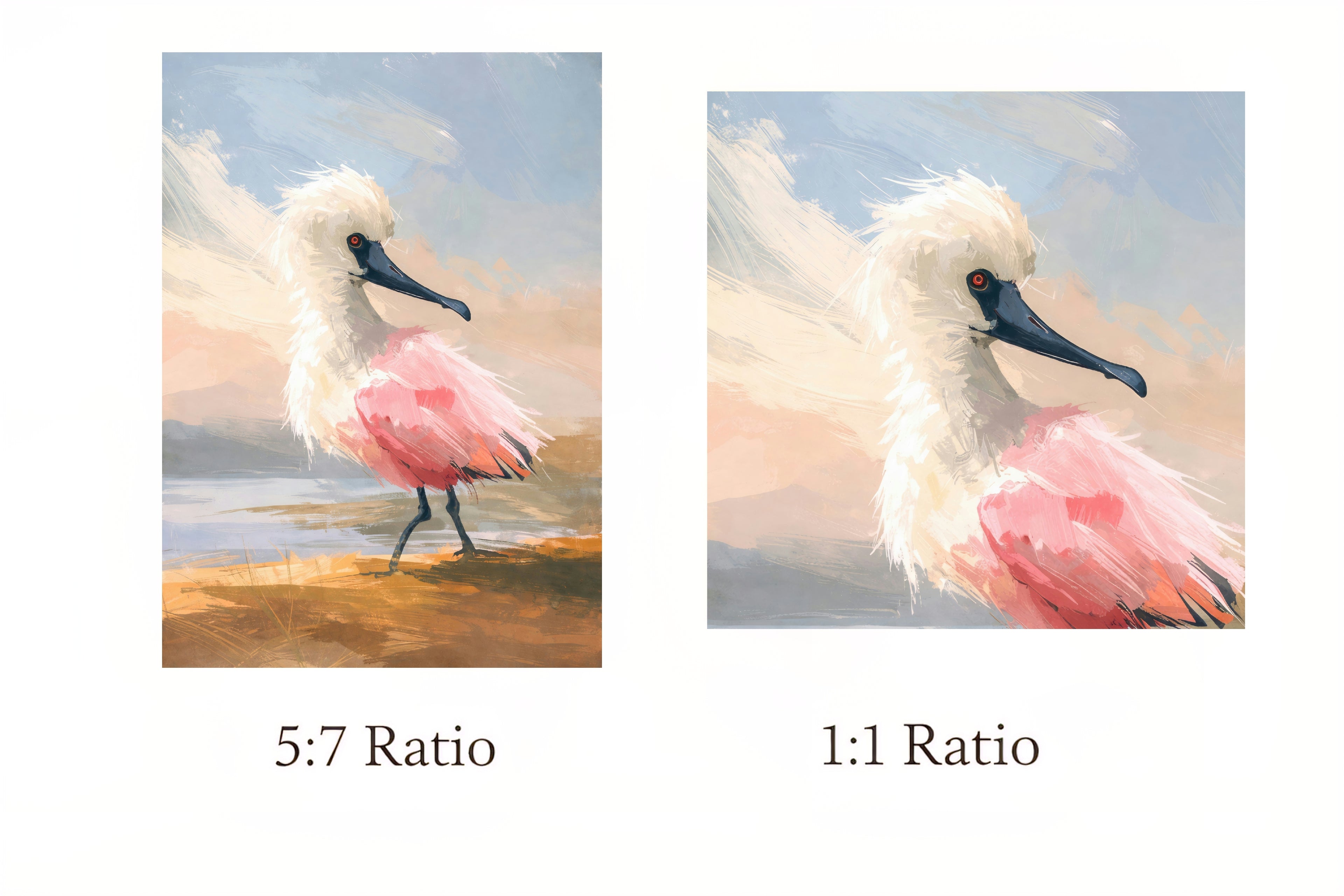 Pink Spoonbill Wall Art Coastal Bird Printable Download