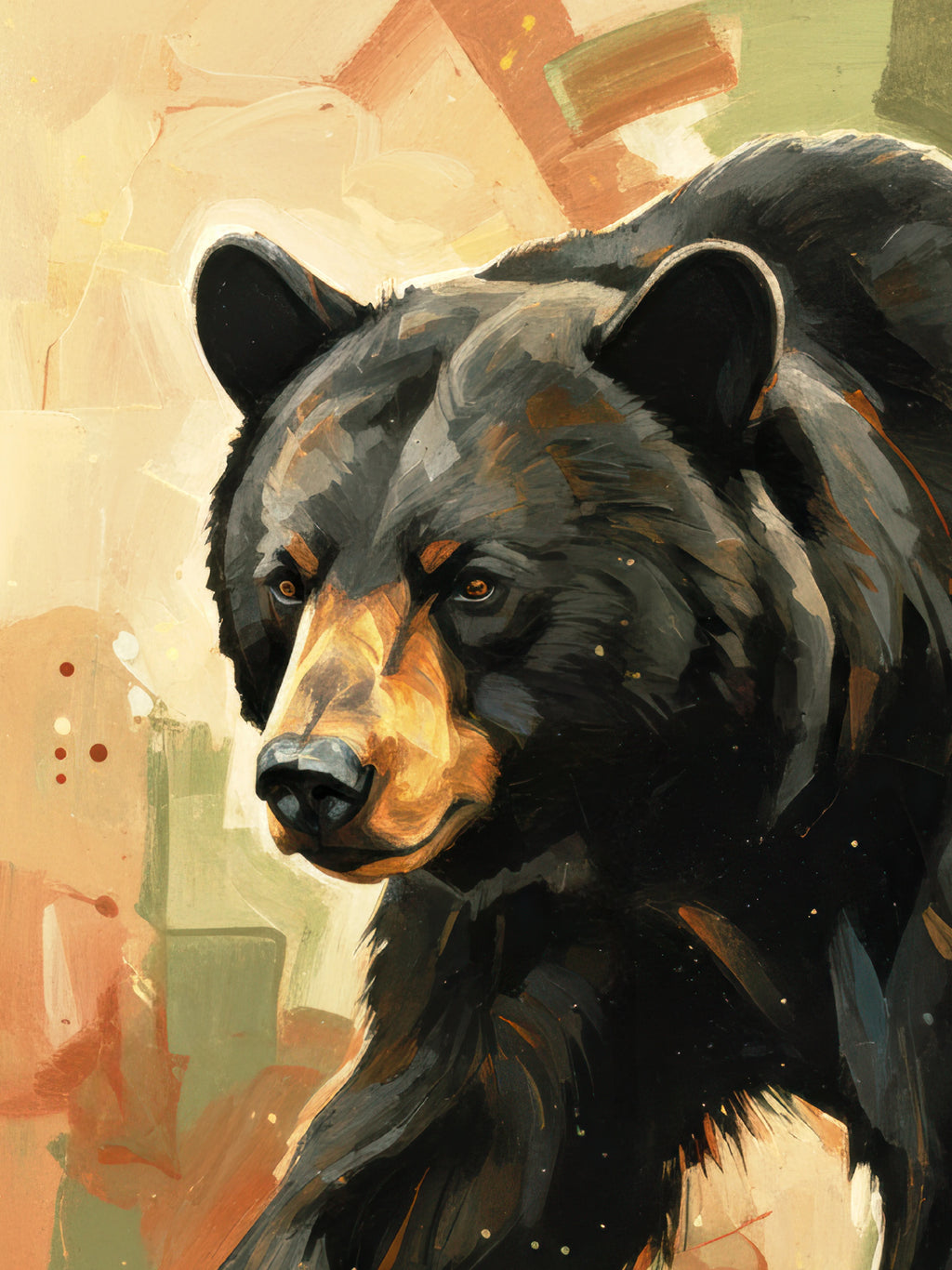 Black bear wall art printable download vertical format high resolution wildlife artwork digital file