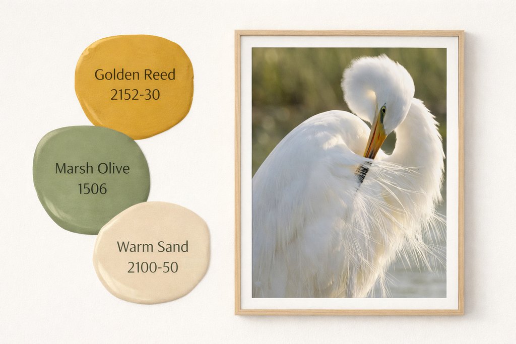 White Egret Wall Art Digital Download – Coastal Marsh Bird Printable Art – Neutral Coastal Decor – Instant Download
