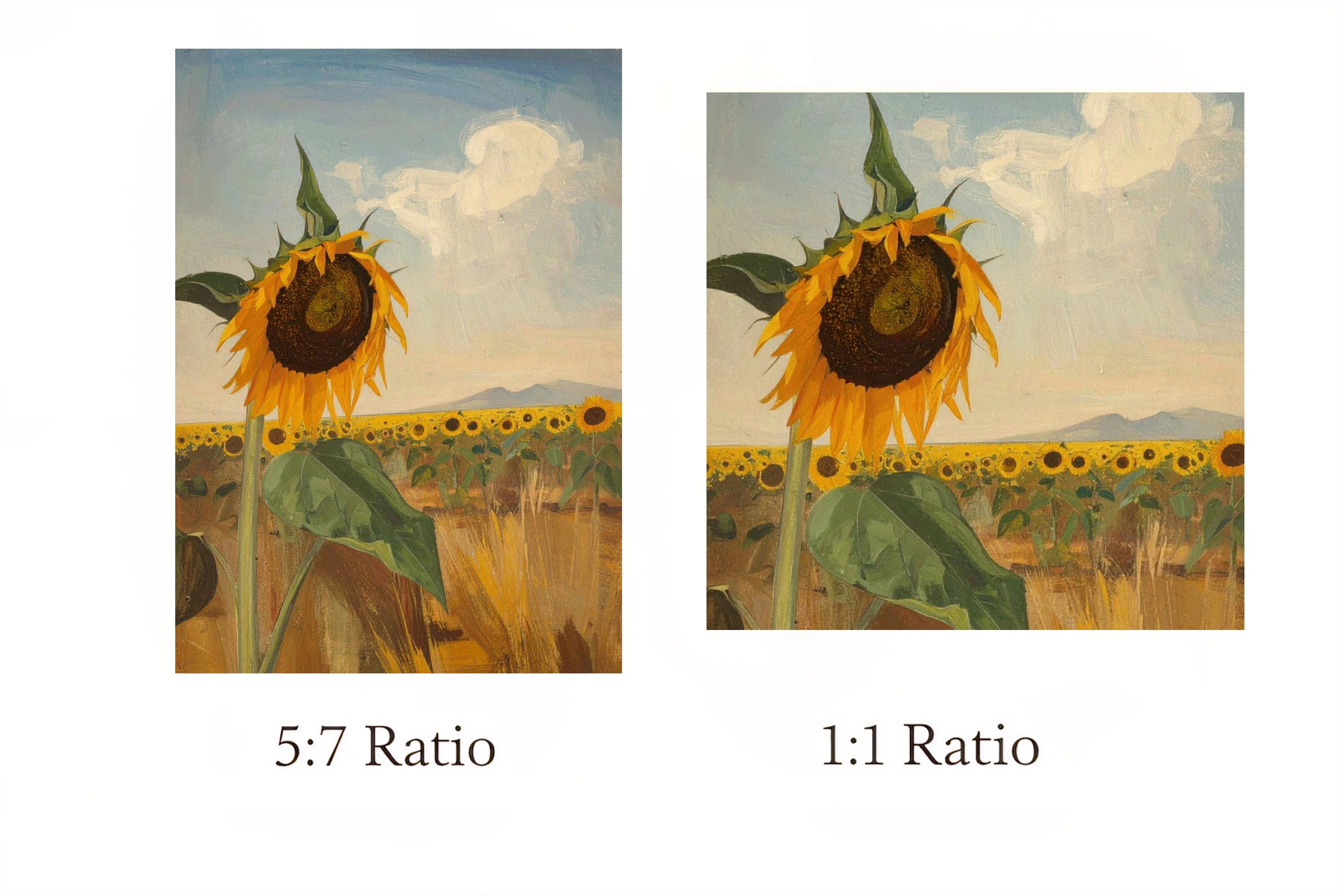 Sunflower Wall Art Digital Download Printable – Sunflower Field Painting Print up to 30x40