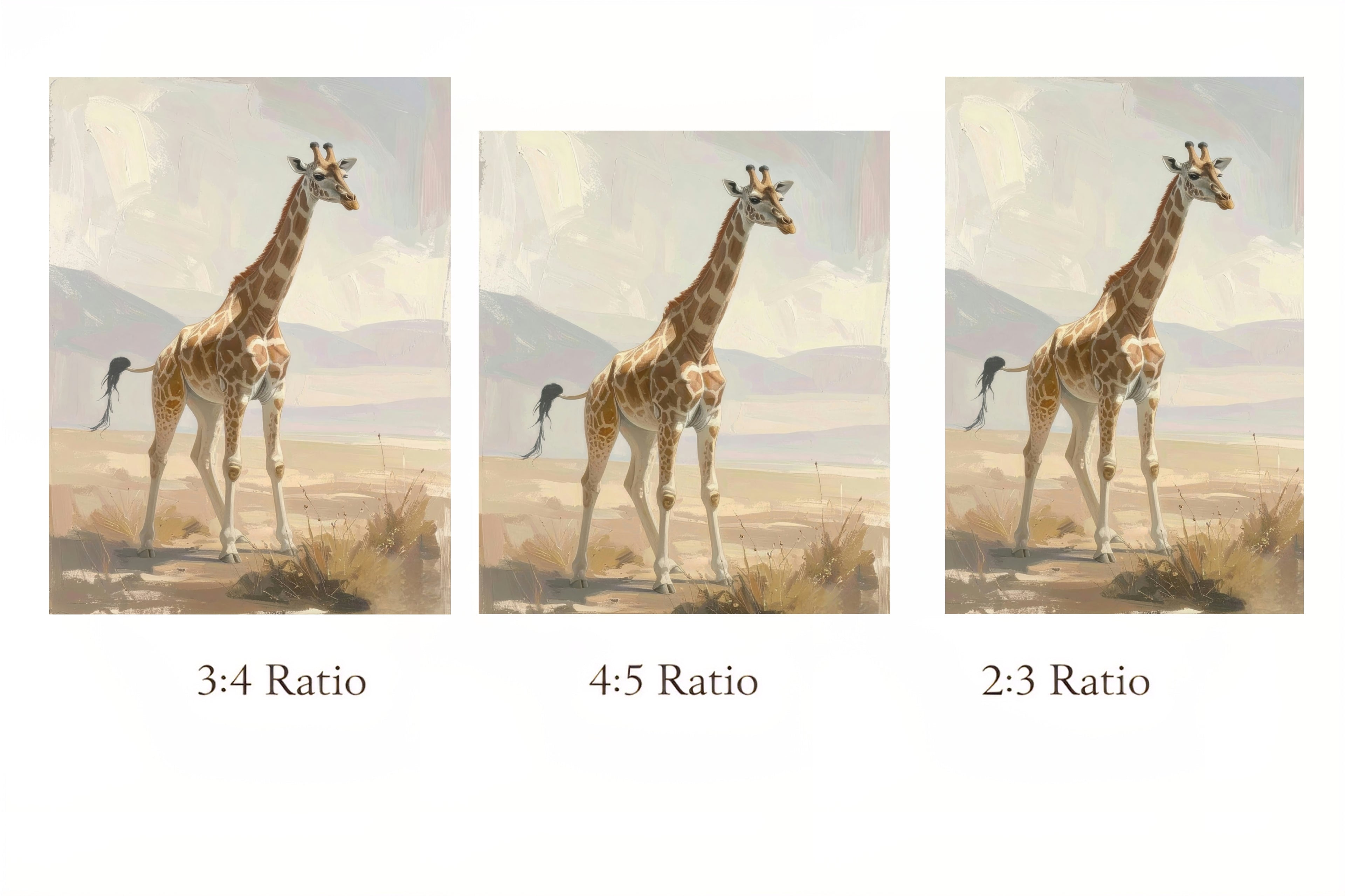 Neutral Giraffe Wall Art Printable – Safari Animal Digital Download – Wildlife Printable Art – Instant Download – Print Sizes to 60 Inches