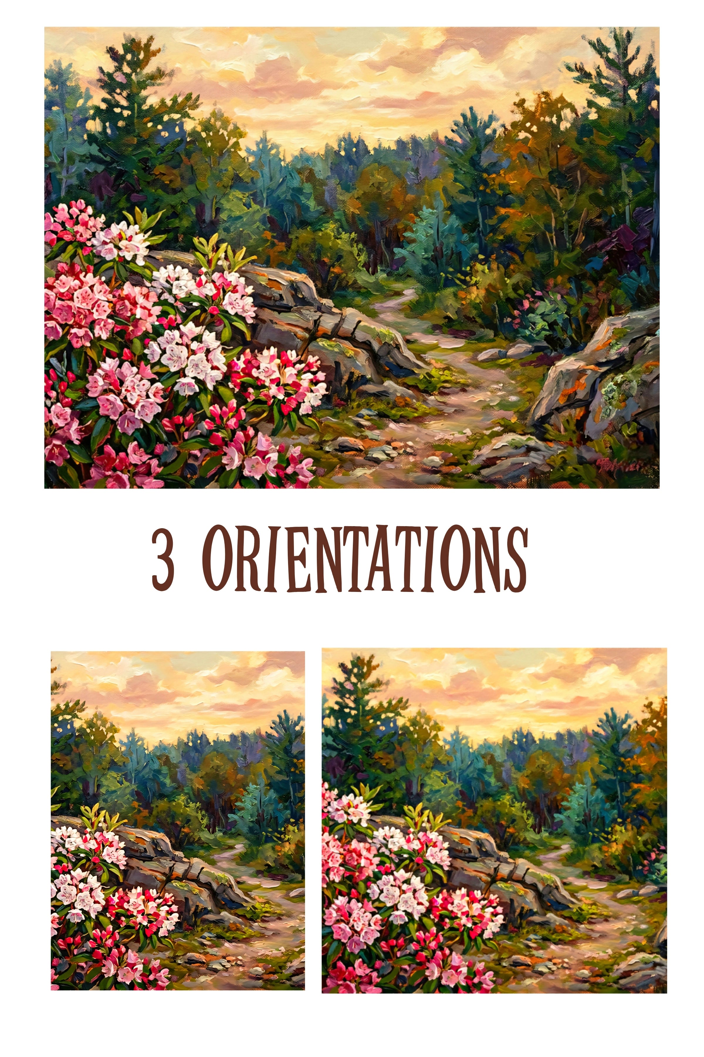 Floral Rhododendron Landscape Wall Art Print Download Large Nature Decor