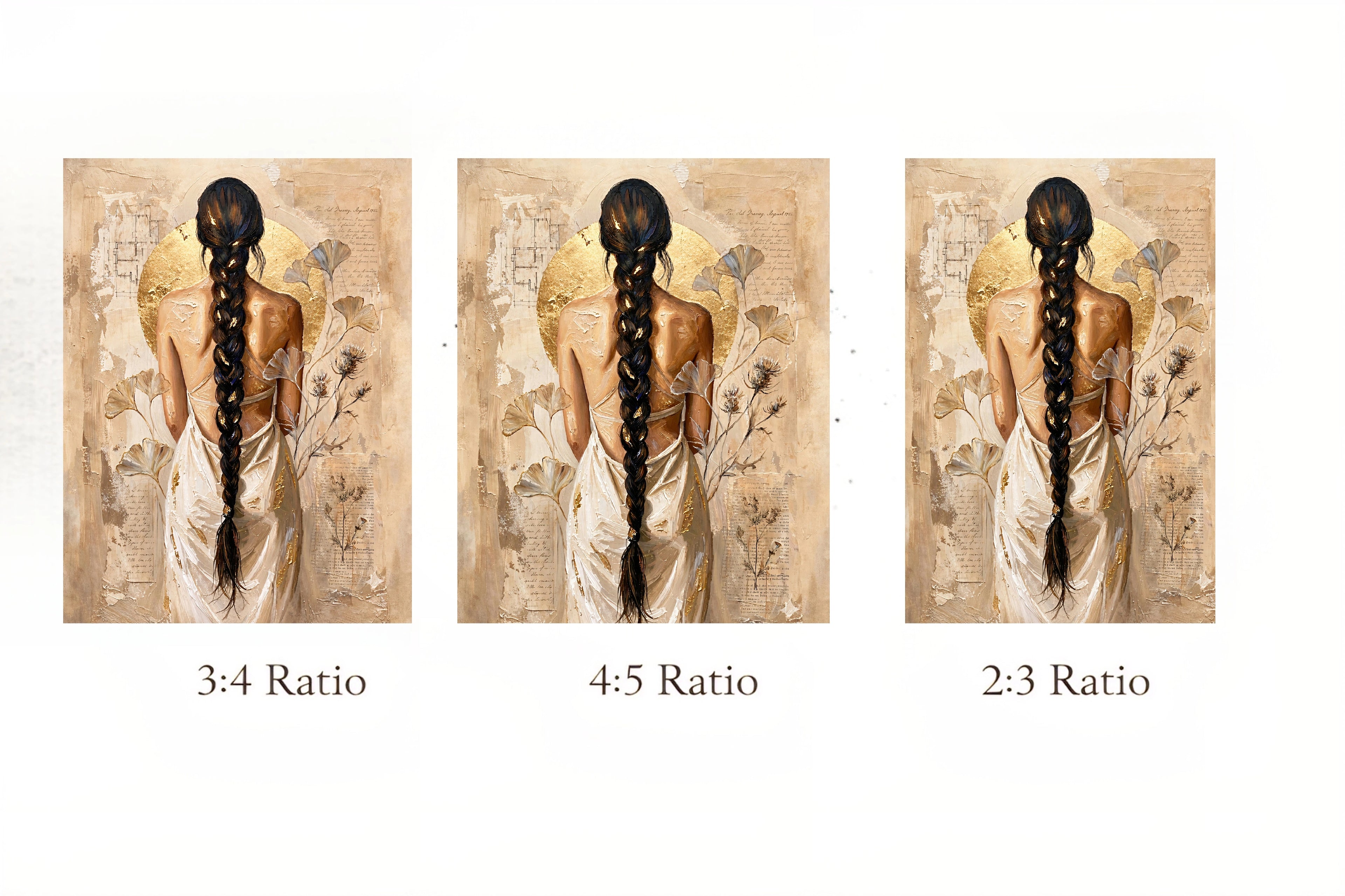 Ratio chart for digital at . Lady with braid.