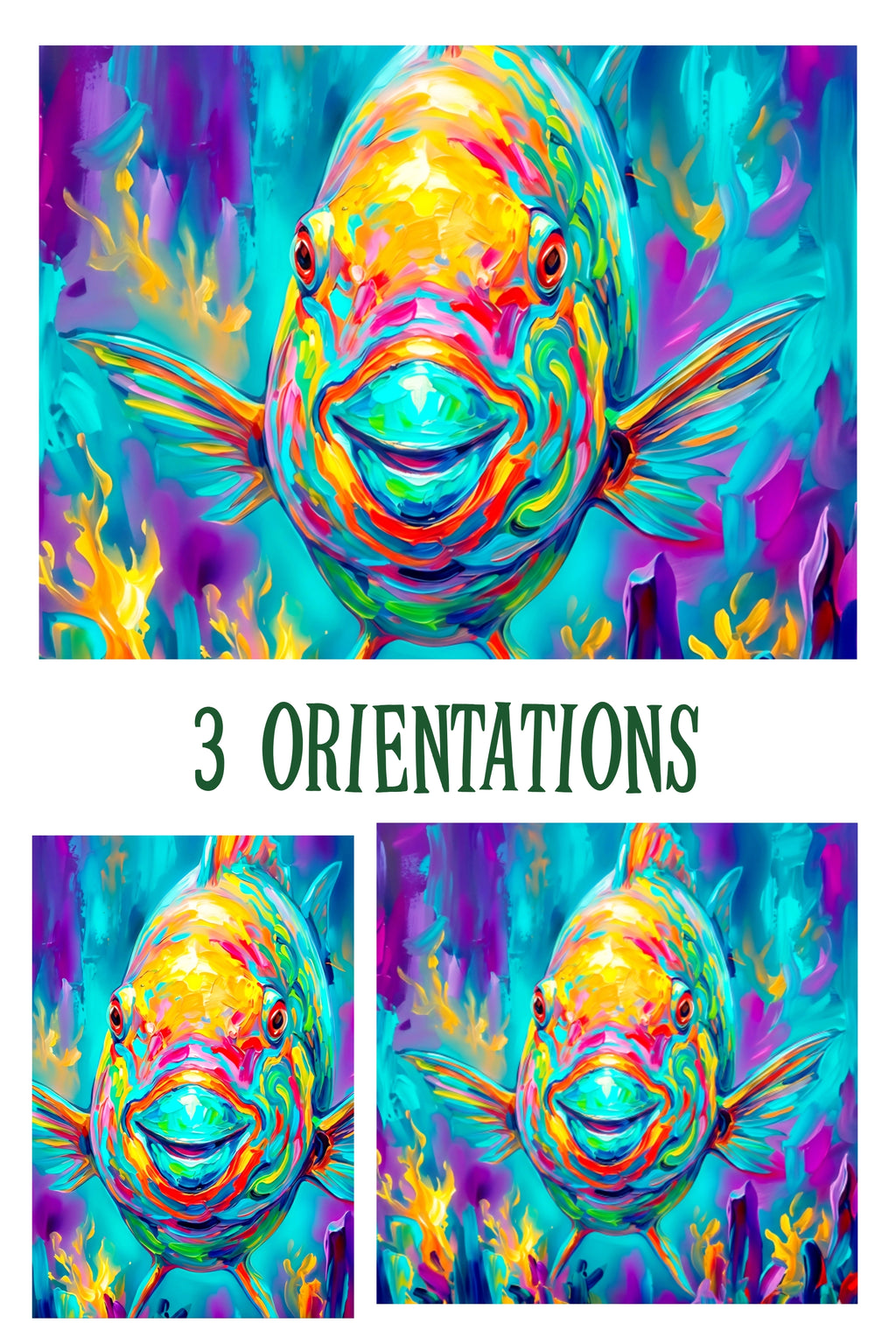 3 orientations chart parrotfish 