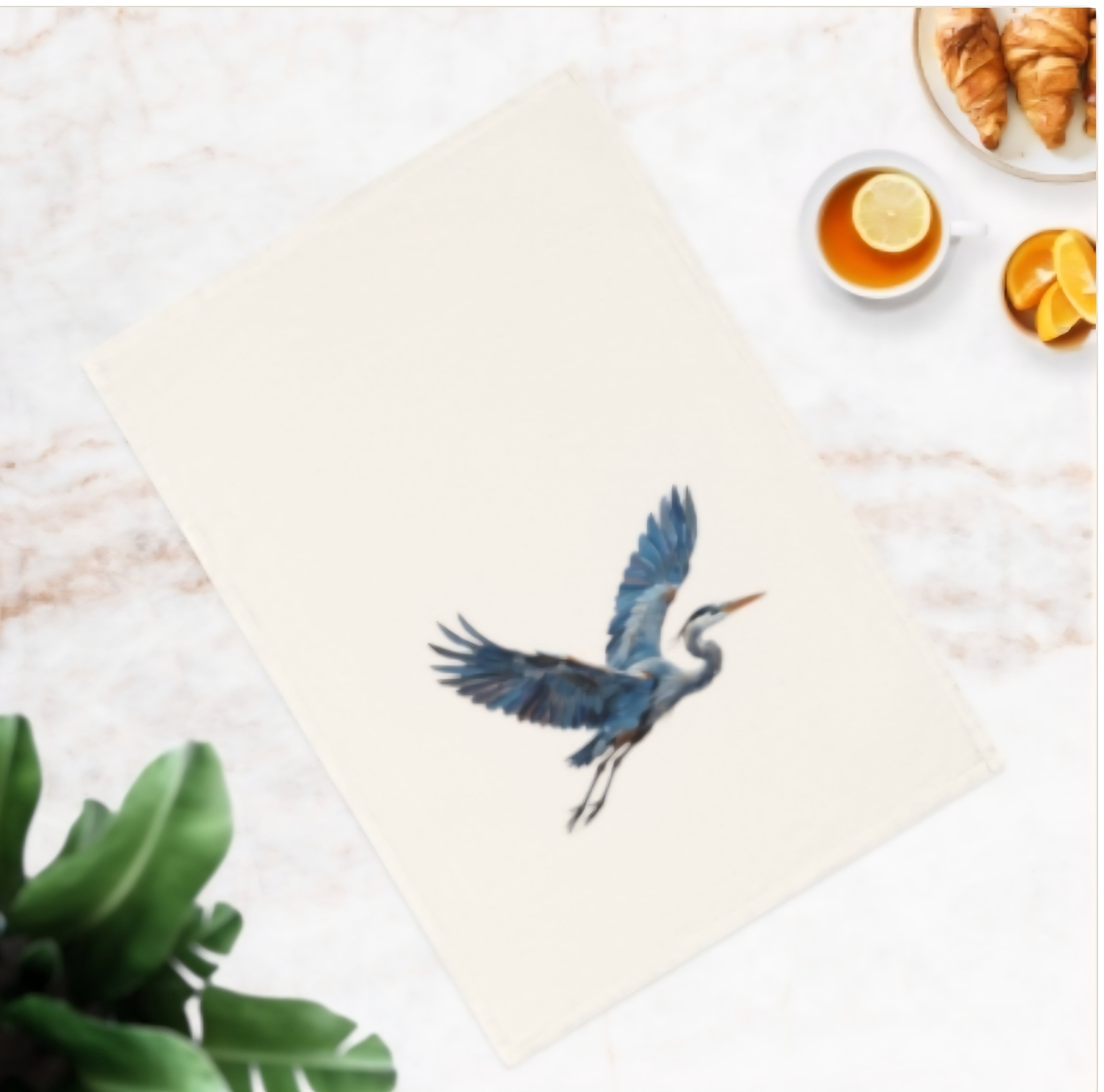 Blue Heron Sunset Wall Art Printable – Coastal Marsh Bird Artwork Digital Download – Orange Sky Landscape Print