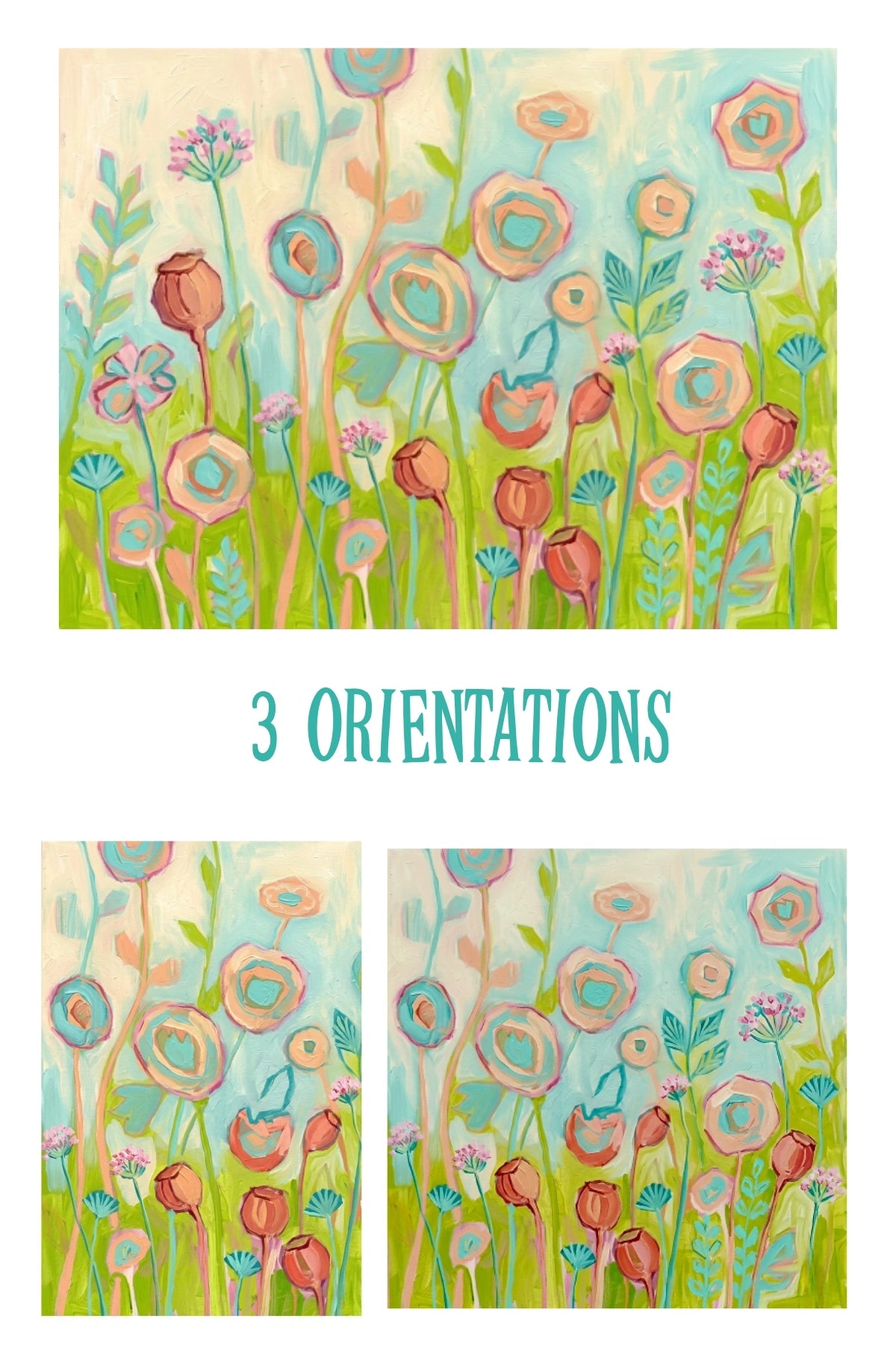 Artistic depiction of flowers with '3 Orientations' text